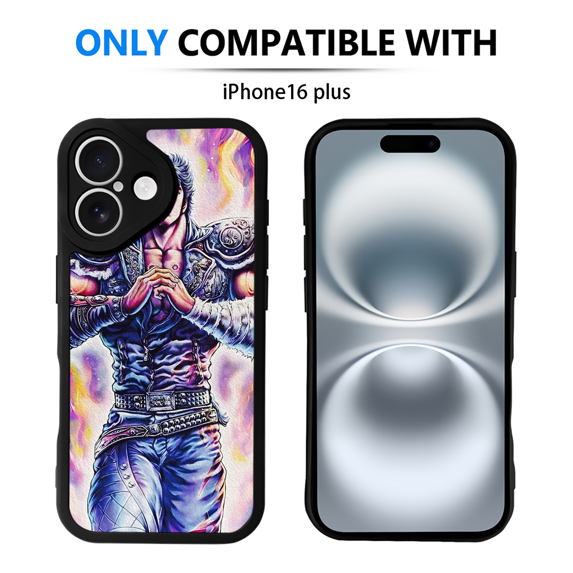 （画像用） 北斗の拳 Fist of the North Star 【iPhone 16シリーズ対応】シリコンスマホケース（レザー調） 材質：シリコン